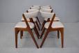 Set of 6 midcentury Danish design dining chairs with new grey CREST keather seats