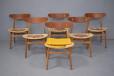 Hans Wegner design vintage oak and teak dining chairs model CH30