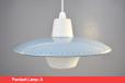 Vintage opaline glass core pendant light with grey shade - view 8