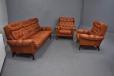 Vintage 3 seater with original terracotta colour OX leather upholstery - view 11