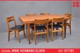 Vintage teak dining table with 2 pull out leaves | Arne Hovmand Olsen design - view 1