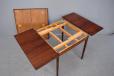 Vintage square top dining table in rosewood with 2 pull out leaves for sale