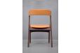 Vintage teak frame dining chair with orange vinyl upholstery - view 8