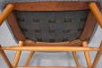 Vintage beech frame te ve armchair with new grey wool upholstery