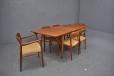 Extendable vintage teak dining table with single leaf - view 11