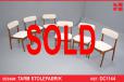 Set of 6 teak dining chairs in NEW cream boucle upholstery | TSM - view 1