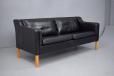 Mogens Hansen model MH195 2 seat sofa in black ox leather 