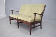 Vintage beech frame 2 seater sofa produced by Farstrup Mobelfabrik