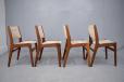 1960s design teak frame dining chairs with alcantara upholstery produced by anderstrup mobelfabrik