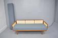 Midcentury teak and cane 3 seat sofa model 452 made 1957 by France & Daverkosen