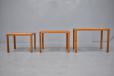 midcentury Danish design set of 3 cofee tables in vintage teak produced by Vejle Stole Mobelfabrik