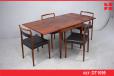 Vintage rosewood square-top dining table with 2 hidden leaves - view 1