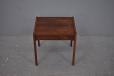 Vintage rosewood square side table with lift up top and sectional drawer for sale