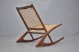 1960s danish design rocking chair with woven papercord seat