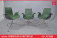 Vintage desk chair in green leather - Fabricius & Kastholm design - view 1