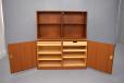 Borge Mogesnen design vintage wall unit in teak with locking cabinet base and bookcase top