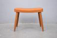 Occasional footstool in tan vinyl upholstery - view 4