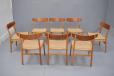 Midcentury model CH23 dining chairs in beech with papercord seat produced by Carl Hansen