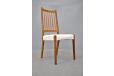 Vintage Mogens Kold dining chairs in teak with cream boucle upholstery for sale