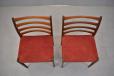 midcentury danish design dining chair in teak with red upholstery