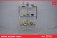 Chrome and glass 3 tier corner shelf designed by Richard Young  - view 1