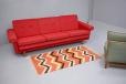 Vintage click clack sofa bed in original 1960s red wool upholstery for sale