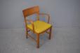 Vintage oak framed armchair with new upholstered seat for sale