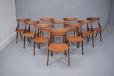 Set of 10 vintage teak model 71 dining chairs designed by Arne Hovmand Olsen for sale