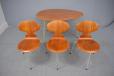 Vintage teak ant chairs and egg table designed by Arne Jacobsen for Fritz Hansen for sale