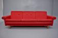 Vintage 3 seater sofa bed with click clack mechanism in original red upholstery