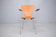 vintage herbert hirsche design armchair in teak and chrome steel frame