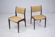 Vintage rosewood frame dining chair with woven upholstery seat - view 3