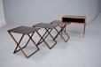 Brazilian rosewood nest of fold out tables produced by cfc silkeborg model 278