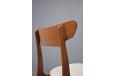 Vintage teak frame dining chair with cream boucle upholstery - view 10