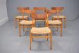 Hans Wegner design CH23 dining chairs in beech with teak backrestproduced by Carl Hansen, Denmark 1950