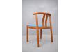 Set of 4 vintage teak dining chairs with blue wool upholstery - view 8