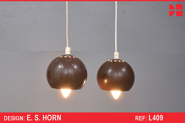 Vintage E. S Horn twin globe pendant light