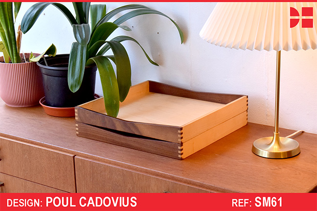 Large teak organiser tray designed by Poul Cadovius