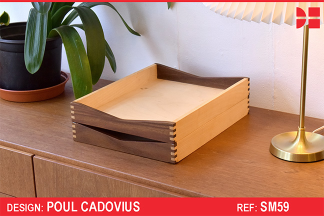 Small teak organiser tray designed by Poul Cadovius