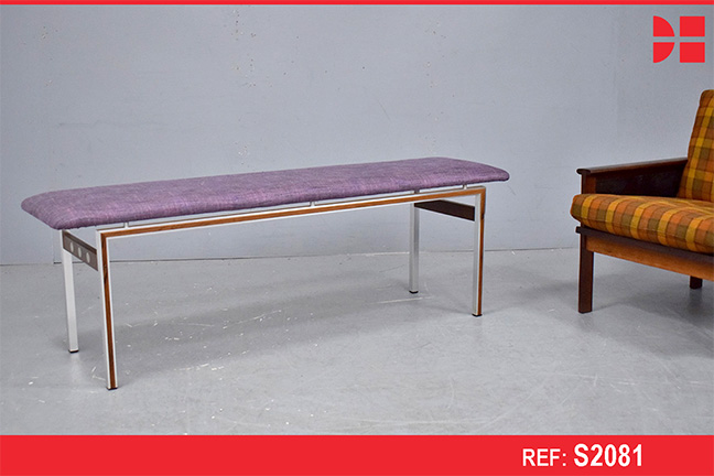 Vintage Danish design bench in rosewood and steel