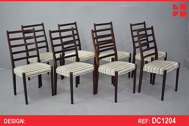 Set of 8 highback vintage dining chairs