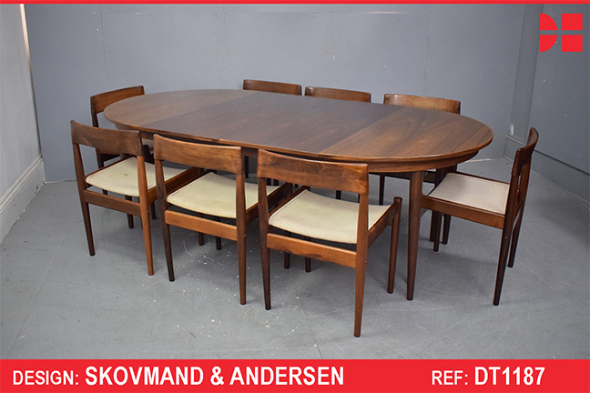 Vintage rosewood dining table produced by Skovmand & Andersen