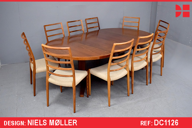 Niels Moller RARE model 82 dining chairs with high ladder back | Set of 10