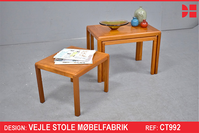 Nest of 3 tables in vintage teak | Vejle Stole Mobelfabrik