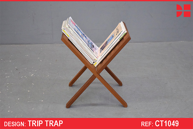 Vintage teak magazine rack produced by Trip Trap, Denmark
