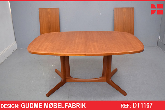Vintage teak extendable dining table with 2 extra leaves | Gudme Mobelfabrik