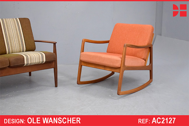 Ole Wanscher teak frame rocking chair | Model FD120