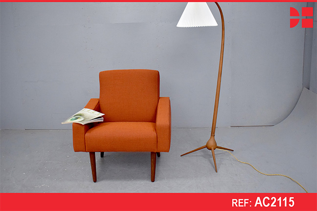 1960s armchair with teak legs and NEW upholstery