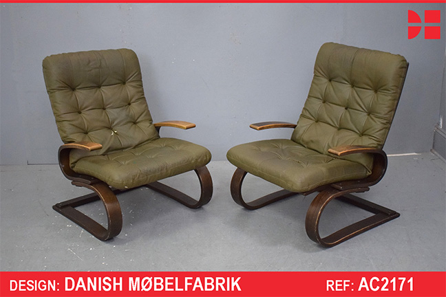 Vintage beech frame armchair by Danish Mobelfabrik | Reupholstery project