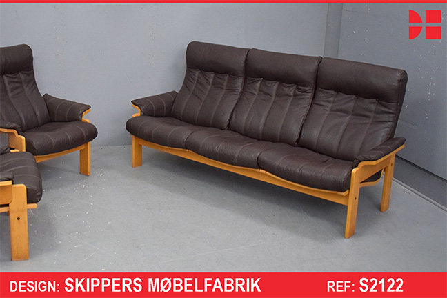 3 Seater sofa in buffalo leather by Skippers Mobelfabrik
